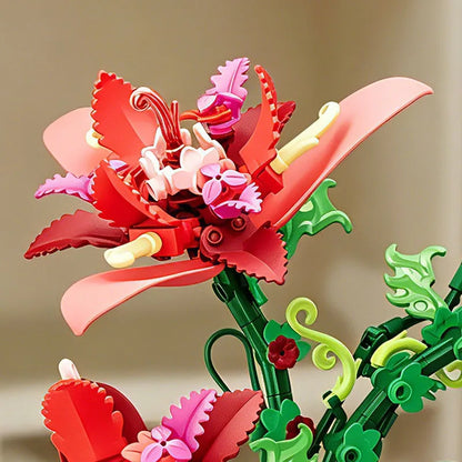 2026 New Moc 505 Pcs Bouquet Model Assembly Building Block Educational Adults Kid Toys Flowers Bricks Set Desktop Ornament Gifts