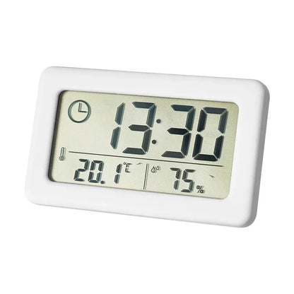 Mini Digital Clock Temperature Humidity Portable Watch Clock Thermometer Hygrometer 12/24 Hours Battery Powered Clock Home Table