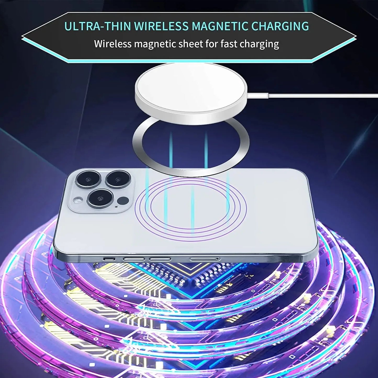 2024 Stainless Steel Universal Magnetic Metal Plate Ring For Magsafe Wireless Charger Iron Sheet Sticker Magnet Car Phone Holder