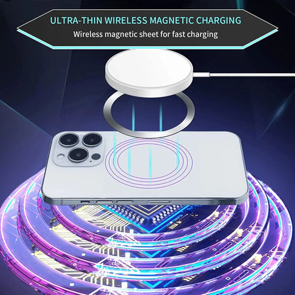 2024 Stainless Steel Universal Magnetic Metal Plate Ring For Magsafe Wireless Charger Iron Sheet Sticker Magnet Car Phone Holder