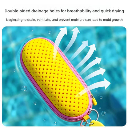 Perforated EVA Breathable Swim Goggle Storage Case with Handle Portable Glasses Sunglasses Case Swimming Gear Accessories