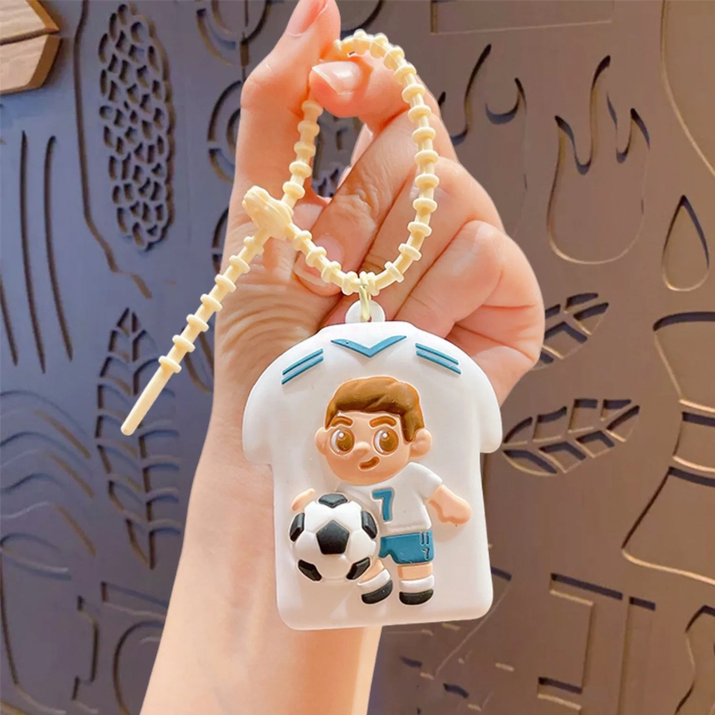 Soccer Jersey Squishy Keychain Stress Relief Toy Car Bag Couple Pendant Slow Rising Soft PVC Keychain