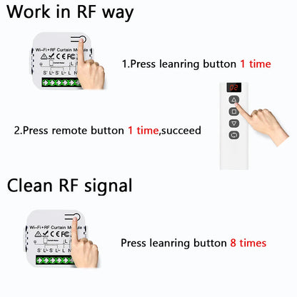 Tedeligo Tuya WiFi RF Smart Curtain Switch,110V 220V Roller Shutter Blinds Control Module with Wireless Remote,work with Alexa