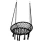 Nordic Style Cozy Macrame Hanging Chair Swing for Balcony Boho Egg Swing Seat Indoor Outdoor Rope Hammock Chair with Fringe
