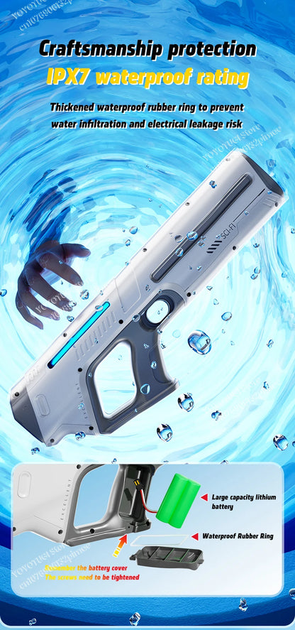 Children's Fully Automatic Water Storage Gun Large Capacity Electric Water Absorbing Toy Gun Summer Outdoor Water Toy Gift