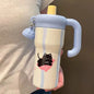 Fashion High Aesthetic Students Straw Mug 316 Stainless Steel 600ML Iced Cup Large Capacity Insulated Thermal Cup Men And Women