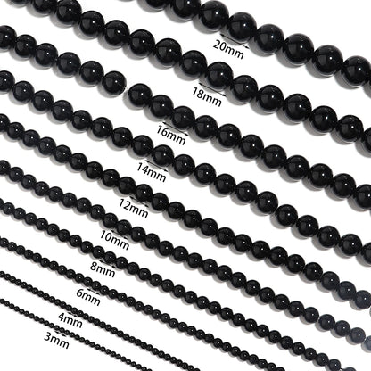 1 Strand Natural Stone Black Onyx Agate Round Loose Beads 2-20MM Pick Size For Crafts Making DIY Sewing clothing Accessories