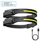 1~20Pack Headlamp USB Rechargeable LED Sensor Flashlight XPE+COB Torch Camping Waterproof Headlight for Fishing Lantern