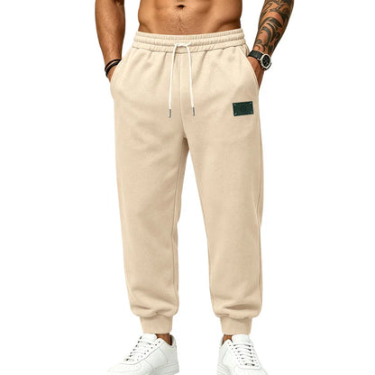 Men's Fleece Lined Jogger Pants, Autumn Winter Heavyweight Sweatpants, Drawstring Loose Fit Outdoor Sports Warm Trousers