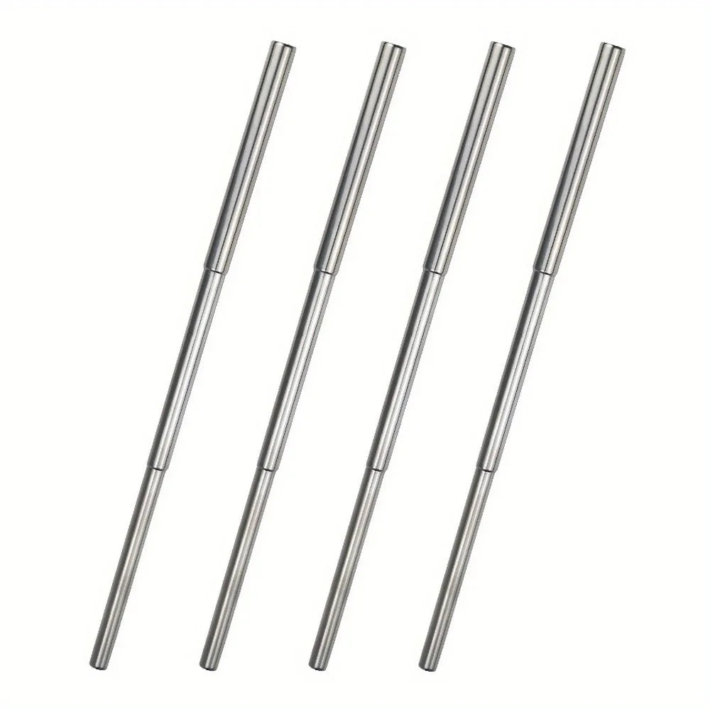 304 Stainless Steel Retractable Straw Kit, Portable Aluminum Tube, Outdoor Folding Straw Kit, with Cleaning Brush, Colors, Trave