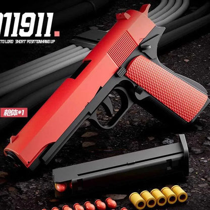 M1911 Toy Gun with Soft Bullets Safe Empty Hanging Launcher Fun Shooting Games Stress Relief Toy for Children Birthday Gift