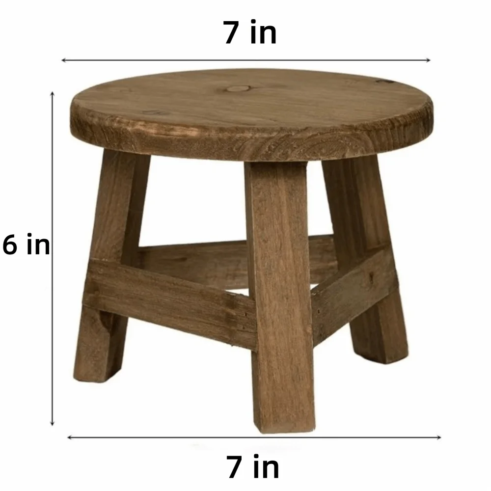 Modern Bonsai Rack Wooden Mini Stool Mini Size Display Succulent Plant Stand Round Flower Pot Base Holder Home Garden Decor