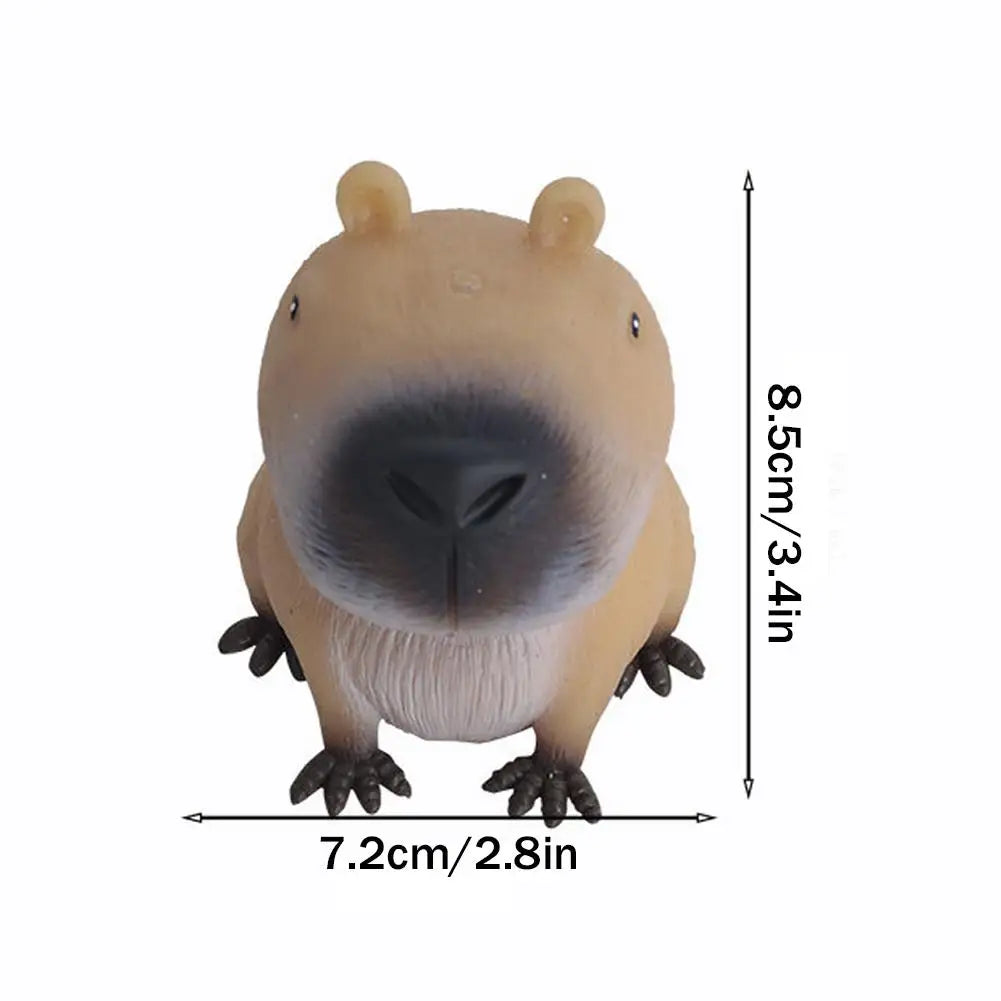 Mini Capybara Pinch Statue Stretchable Squeeze Fidget Capybara Figurines Soft Cartoon Animal Figure Home Decor Creative Gift
