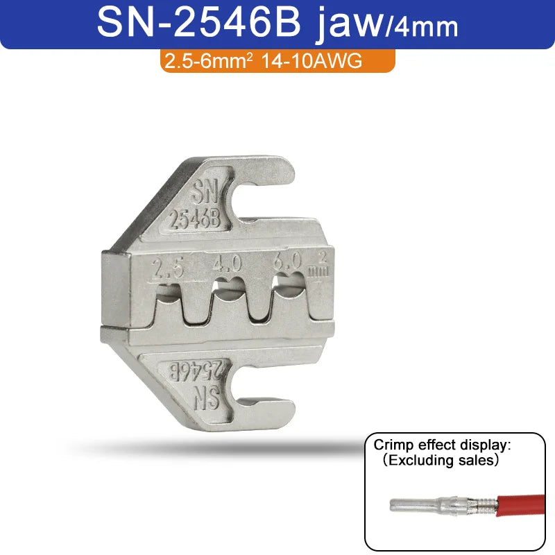 1 pcs Jaw (Width 4mm/SN Pliers) Powder Alloy For TAB 2.8 4.8 6.3 XH2.54 Plug Insulation Tube Terminal Tools Crimping Pliers