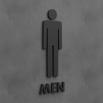Matte Black Gold Toilet Sign Plate Acrylic 3D Wash Room Door Wall Label Sticker Wc BathRoom Signage Board Art Hotel Home Decor