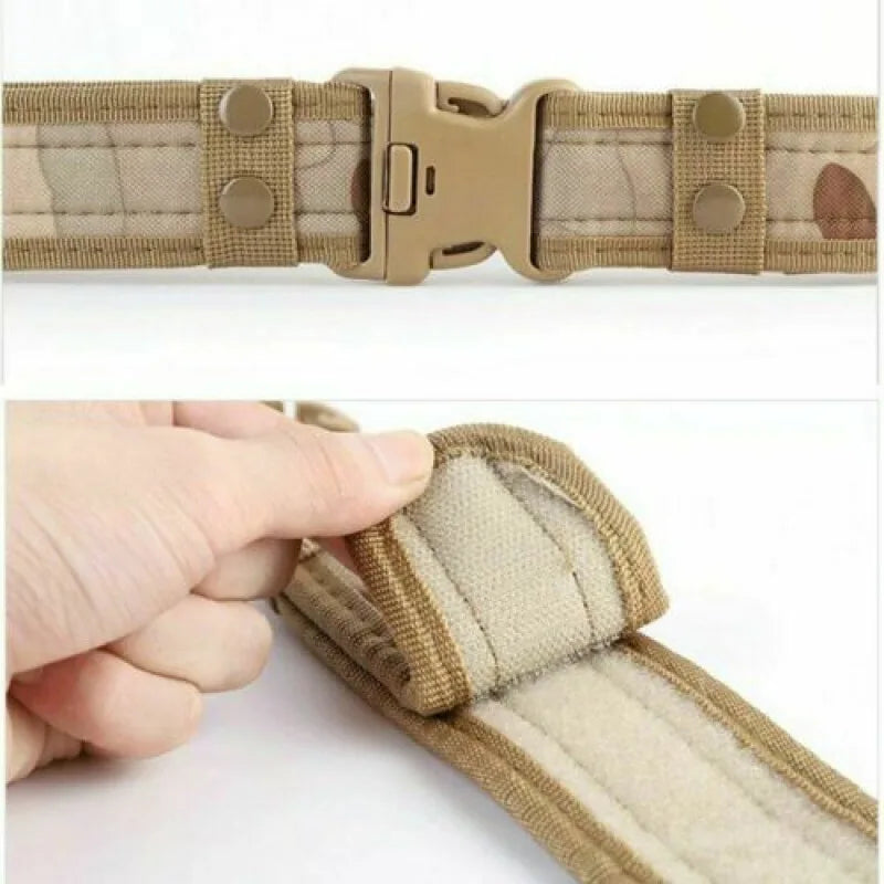 Camouflage Tactical Belt Men's Quick Release Nylon Military Belt Outdoor Combat Oxford Cloth Mountaineering Trouser Waist Belt