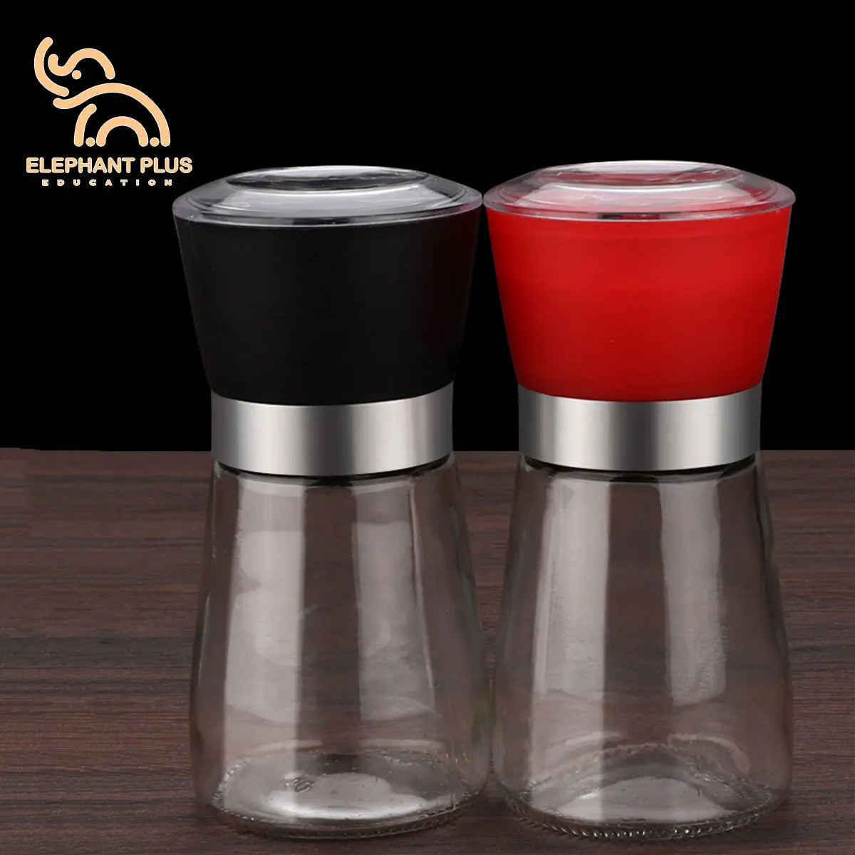 180ML Pepper Grinder Glass Spice Bottle Salt Pepper Mill Manual Spice Grinder Mill Household Kitchen Gadgets