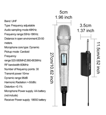 Diamond Wireless Microphone G-MARK SKM9000 Handheld Mic Concerts For Party School Teaching Wedding Stable Audio Transmission