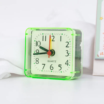 Table Clock Square Alarm Clock Small Alarm Electronic Bed Compact Travel Clock Quartz For Child Students Desk Alarm