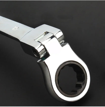 Flex-Head Ratcheting Combination Wrench Set SAE 1/4''-13/16'' Premium 72-Teeth Gear Chrome Organizer Auto Repair Tool