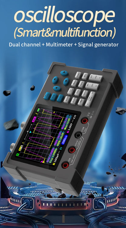 ZEEWEII DSO3D12 3.2 Inch Desktop Digital Oscilloscope 120M Bandwidth Dual Channel Multimeter and Signal generator 3 in 1