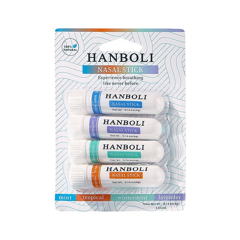 4Pcs Nasal Stick Boosts Focus Enhances Breathing Provides Fresh Sensation Aromatherapy Inhaler Prevent Drowsy Driving