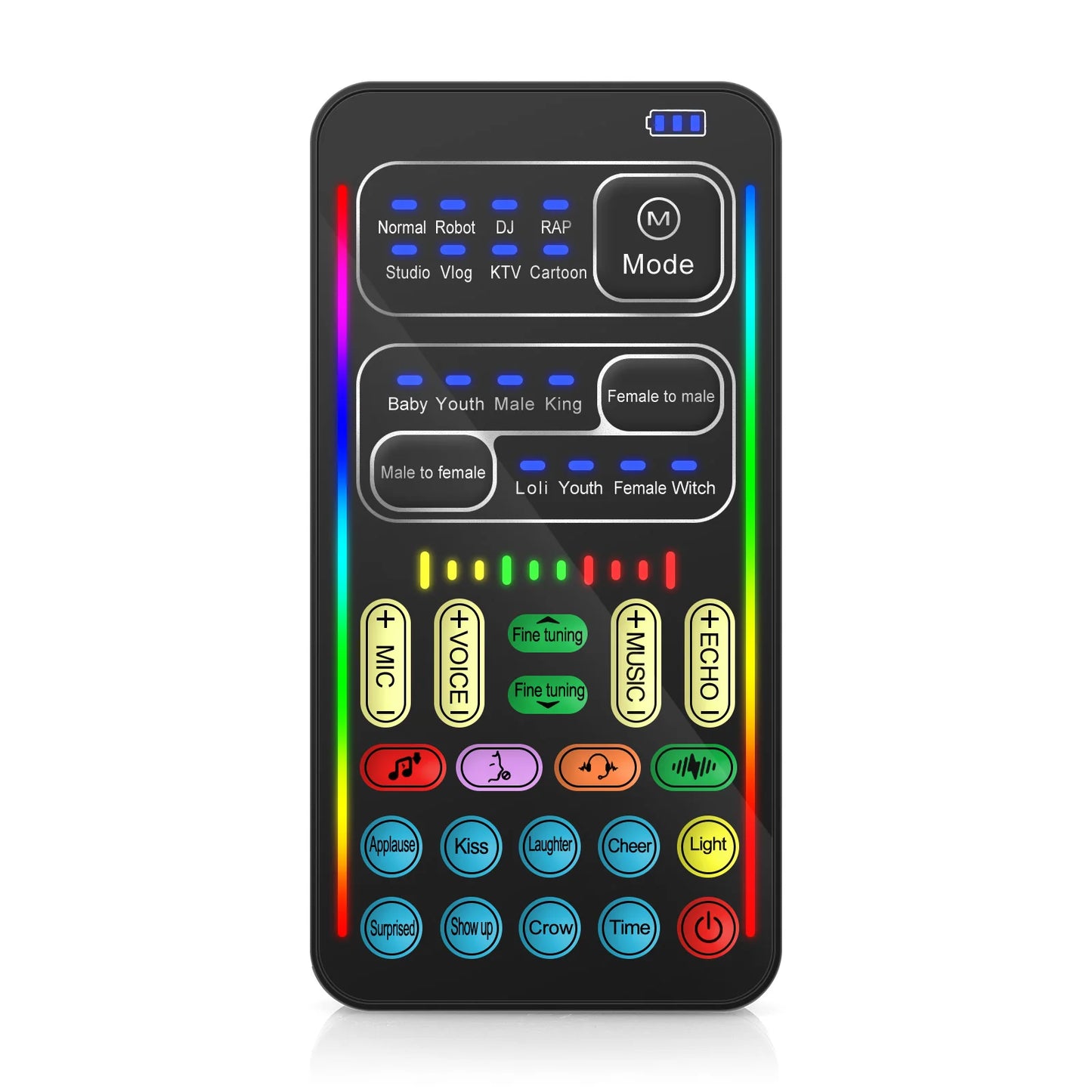 I9 Voice Changer Set Multifunction Portable Recording Sound Card+Microphone+Earphones for Game Recording Computer Sound Changer