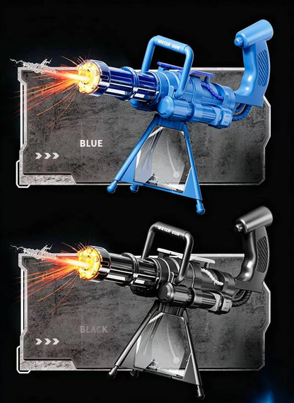 Gatling Rotating Electric Water Gun with Light-Up High Speed Continuous Shooting Powerful Water Blaster Summer Outdoor Toy