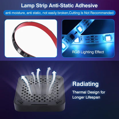 TV Ambient Backlight For 40-85Inch Color Real-Time Sync LED Light Strip For 4K HDMI-Compatible 2.0 Device Sync Box Light Kit