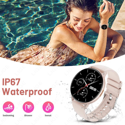 LIGE Fitness Tracker Smartwatch 2025 Heart Rate Monitor Voice Assistant Bluetooth Call IP67 Waterproof New Sports Smart Watches