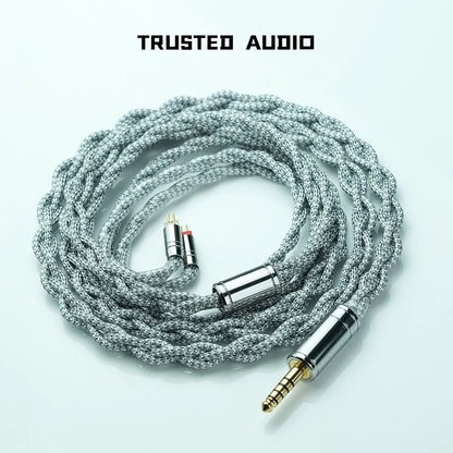 Trusted Audio 6N OCC Upgrade Cable, 0.32Ω Low Resistance Nylon Braided, for Enhanced Mid-Bass, Recessed 2pin/0.78 2pin/MMCX