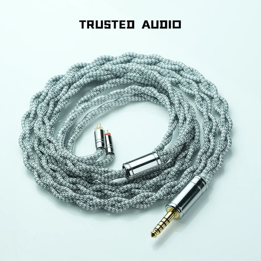 Trusted Audio 6N OCC Upgrade Cable, 0.32Ω Low Resistance Nylon Braided, for Enhanced Mid-Bass, Recessed 2pin/0.78 2pin/MMCX