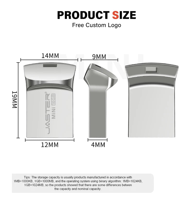 Super Mini USB 3.0 Flash Drive 64GB Creative Business Gift Pen Drive 32GB Black Memory Stick Free Key Chain Pendrive Silver U