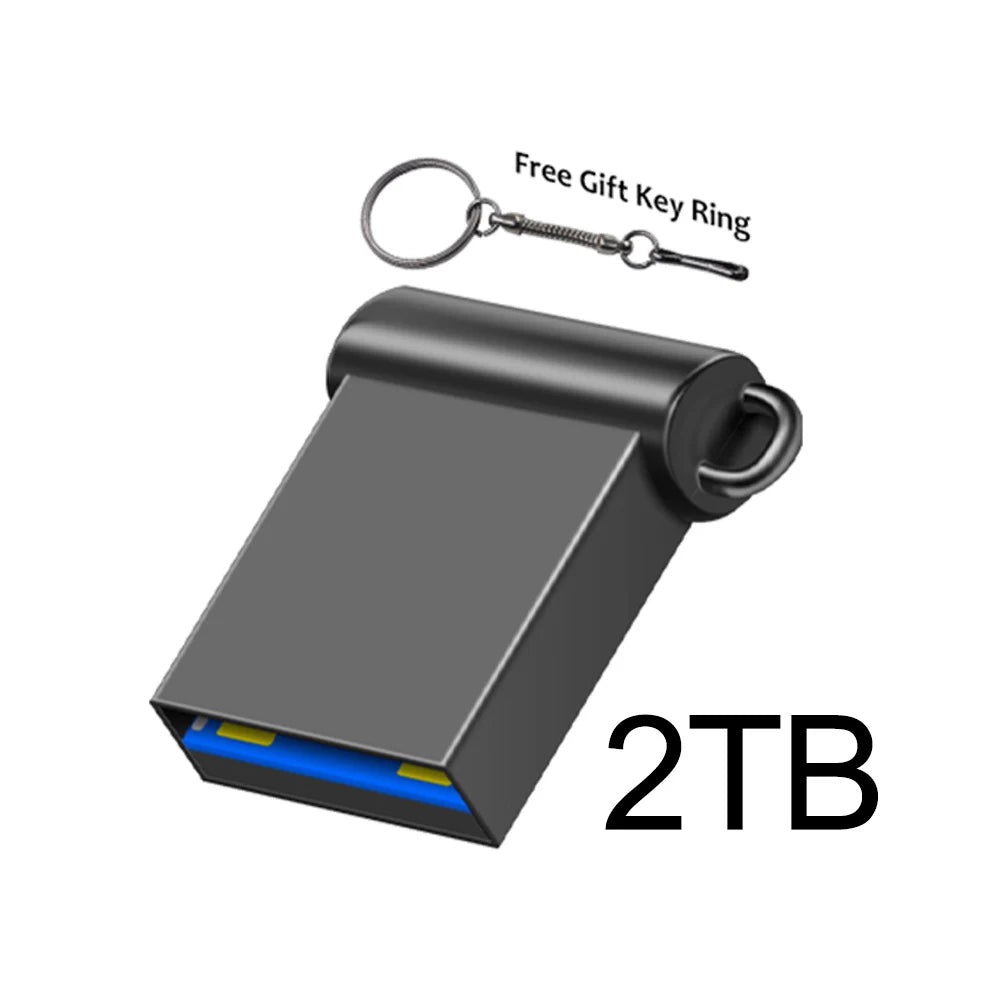 Mini USB 3.0 Pendrive 1TB 512GB 128GB Silvery External Storage Metal Memory Flash Drive USB Storage Key Pen Drive For Computer