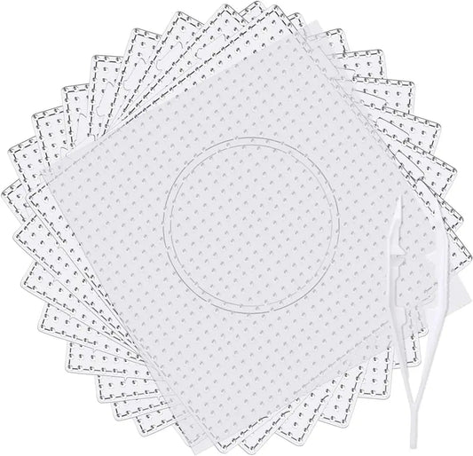 1/4/9pcs 5mm Large Square Fuse Beads Pegboards Plastic Beads Boards with Ironing Paper, Beads Tweezers for Kids Craft Beads