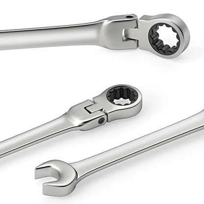 Flex-head Ratcheting Wrench Set,1Pcs Metric 6-24mm Chrome Vanadium Steel Universal Spanners for Car Repair Hand Tools