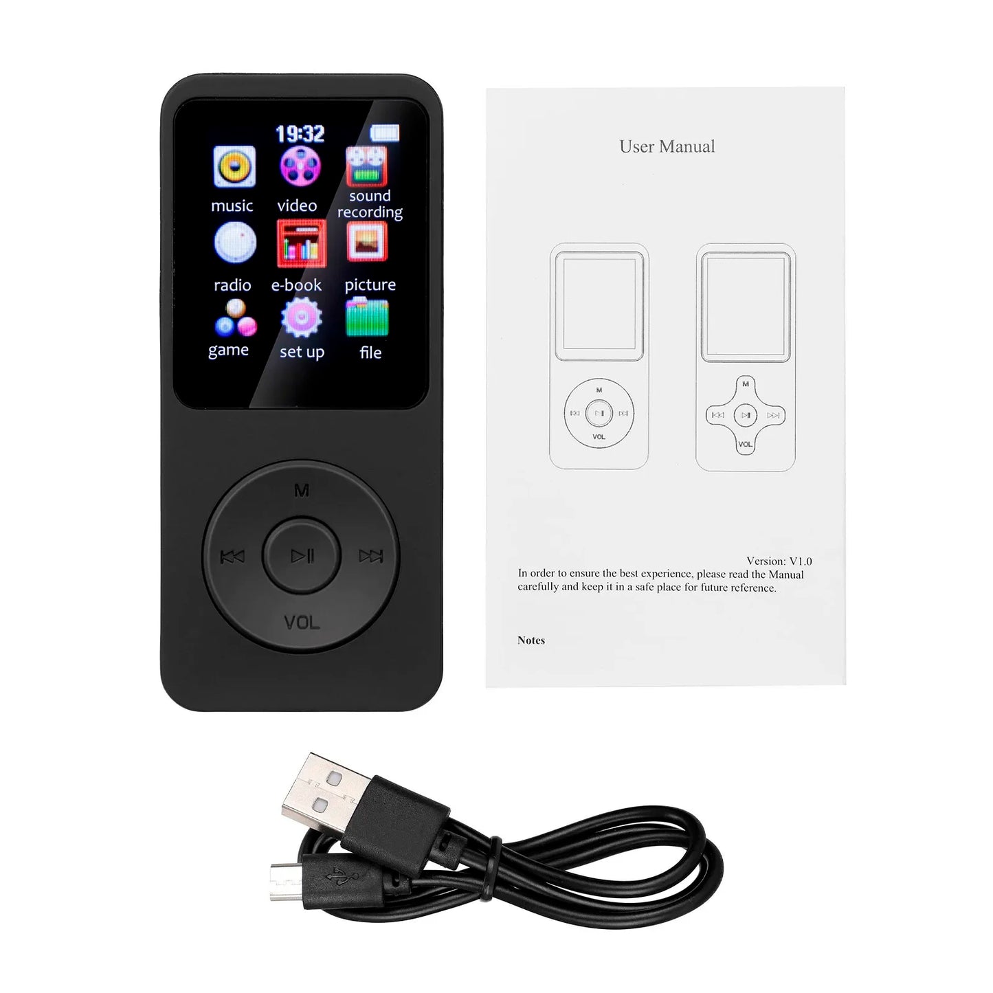 Portable MP3 Player 1.8 Inch Screen Walkmen HIFI Bluetooth Compatible E-Books Recording  Bluetooth Wifi Pplayer FM Radio Player