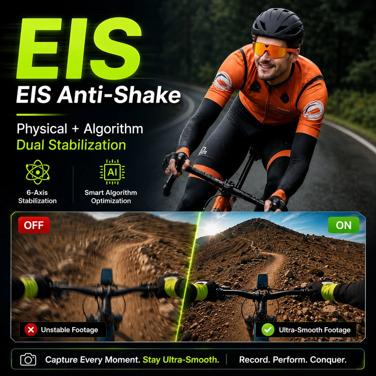 Smart POV Camera Glasses 8MP HD 4K60FPS POV Video Anti-Shake Open-Ear Audio Voice Assistant Running Cycling Sunglasses Men Women