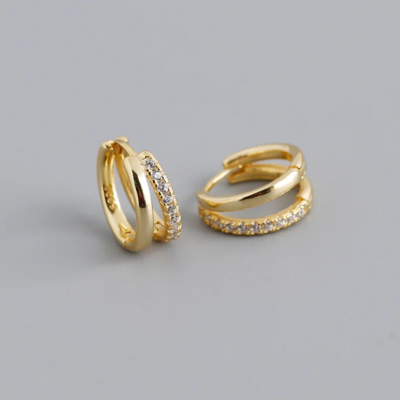 Fashion Stainless Steel Zircon Star Hoops Earrings For Women Vintage Crystal Zirconia Circle Earrings Punk Unisex Rock Jewelry