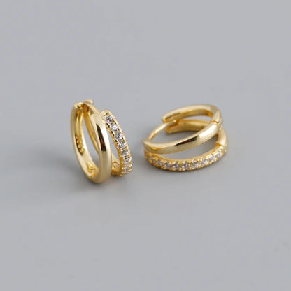 Fashion Stainless Steel Zircon Star Hoops Earrings For Women Vintage Crystal Zirconia Circle Earrings Punk Unisex Rock Jewelry