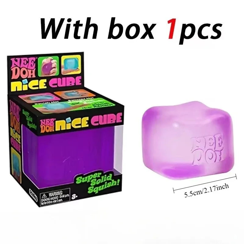 @Nee doh Teenie Nice Ice Cube Fidget Toys Mini4 Pack Set Slow Rebound Squishy Toys Stress Reliever Fidget for Party Favors Gifts