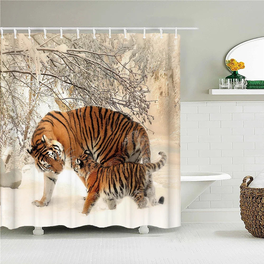 Cat shower curtains bathroom shower curtain Cute 3D fabric shower curtain with hooks funny waterproof shower curtain or Mat