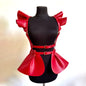 Leather Skirt Women's Belts Fashion Body Harness Belt Skirt With Ruffle Hem Gothic Style Waist &Shoulder Belt Clothing Accessory