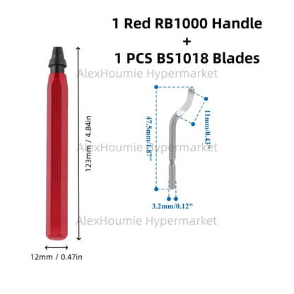 RB1000 Hand Metal Deburring Tool Red with 360 Degree Rotating Blades for 3D Printing Wood Metal Plastic Aluminum Copper Steel