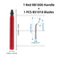 RB1000 Hand Metal Deburring Tool Red with 360 Degree Rotating Blades for 3D Printing Wood Metal Plastic Aluminum Copper Steel