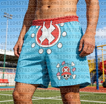 2026 ONE PIECE Tony Tony Chopper Men's Performance Gym Shorts Summer Quick-dry Comfy Lightweight Beach Shorts Breathable
