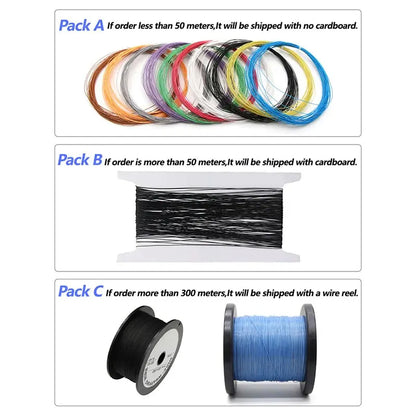 5/10/20M UL1423 PTFE Micro Fine Wire 38/36/34/30/28/26/24AWG PVDF Insulated Electronic Single Core Silver Plated Copper Cable