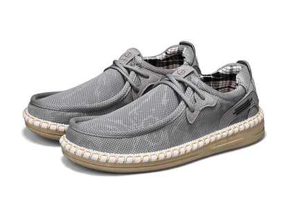 2026 Summer New Men Slip-on Breathable Mesh Shoes, Lazy Casual Hemp Sole Low-top Loafers, Lightweight Anti-slip Fisherman Shoes