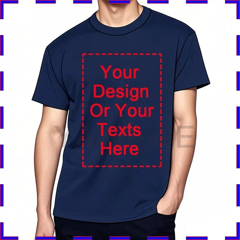 Custom Unisex Tshirt Add Your Own Message Cotton O Neck Top Tees Bigger Size Gift Custom Unisex Personalized Tshirts  4XL 5XL