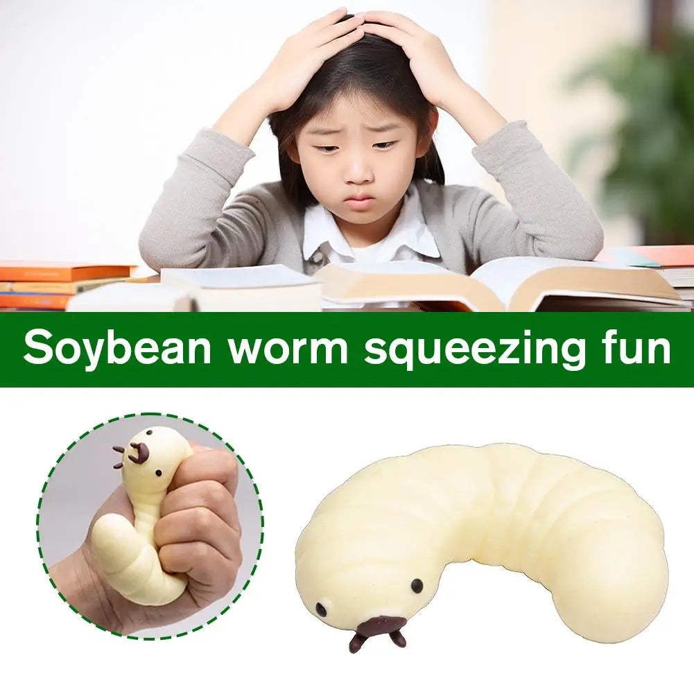 Squish Caterpillar Toy Soft Caterpillar Stretch Cute Sensory AntiStress Decompression Toys Soybean Bug Pinching Fun Toy
